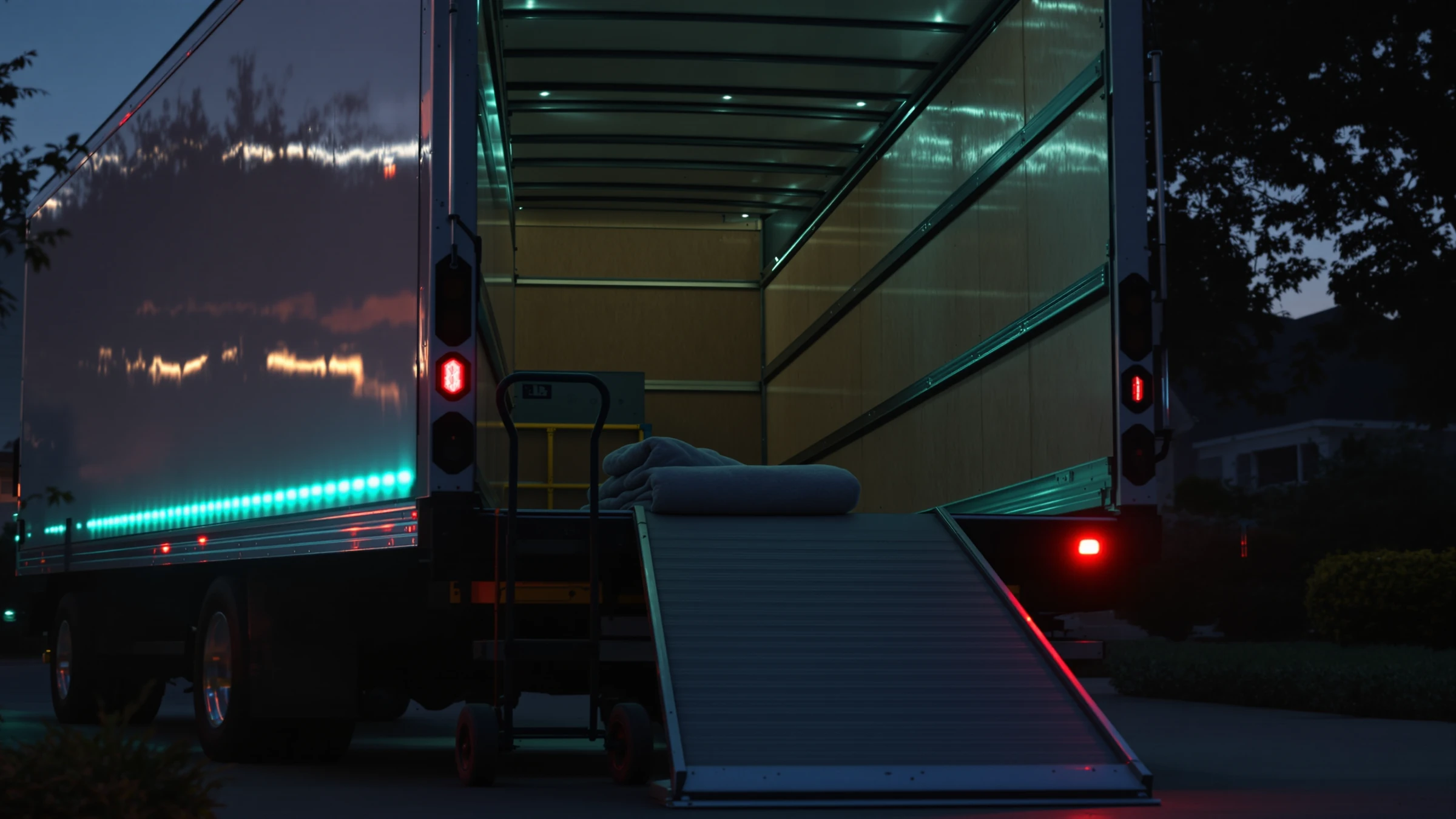 An open Z Junk truck bay and clean loading ramp, ready to haul.